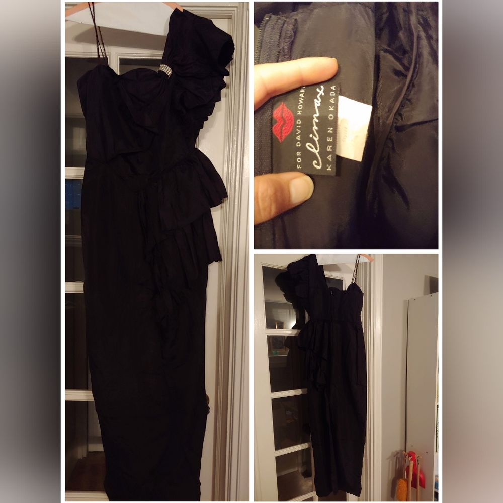 Vintage '80's off-shoulder midi dress
